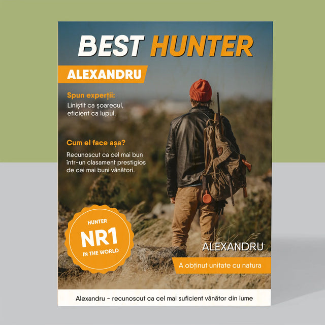 Copertă Derevistă: Best Hunter - Imprimare Pe Lemn ( Verticală)