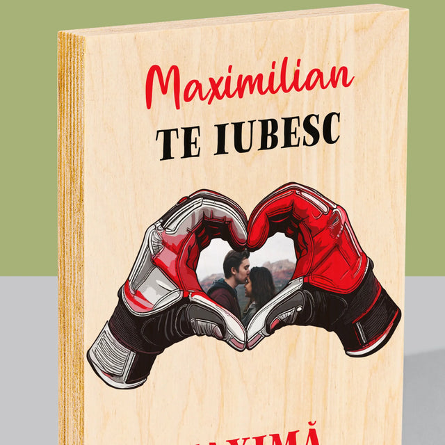 Fotografie Si Semnătură: Te Iubesc Cu Viteză Maximă - Imprimare Pe Lemn ( Verticală)