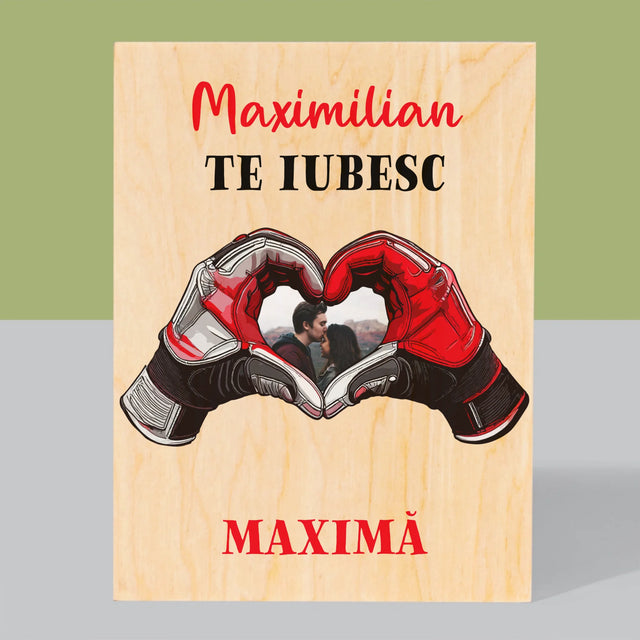 Fotografie Si Semnătură: Te Iubesc Cu Viteză Maximă - Imprimare Pe Lemn ( Verticală)