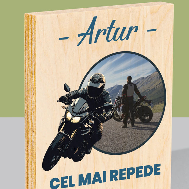 Fotografie Si Semnătură: Cel Mai Repede Din Oraș - Imprimare Pe Lemn ( Verticală)