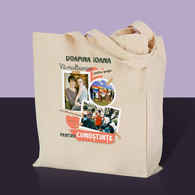 Colaj De Fotografii: Vă Mulțumim Pentru Cunoștințele Dumneavoastră - Sacoșă De Pânză