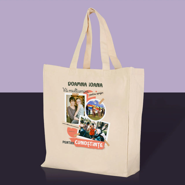 Colaj De Fotografii: Vă Mulțumim Pentru Cunoștințele Dumneavoastră - Sacoșă De Pânză