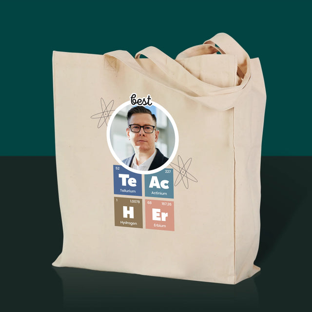 Fotografie Si Semnătură: Teacher Elemente Chimice - Sacoșă De Pânză