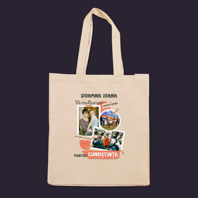 Colaj De Fotografii: Vă Mulțumim Pentru Cunoștințele Dumneavoastră - Sacoșă De Pânză