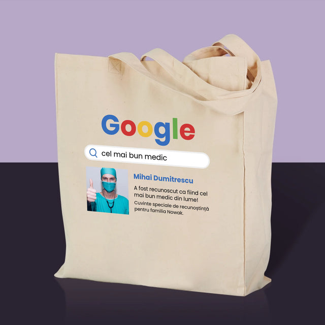 Fotografie Si Semnătură: Cel Mai Bun Medic Rezultat Google - Sacoșă De Pânză