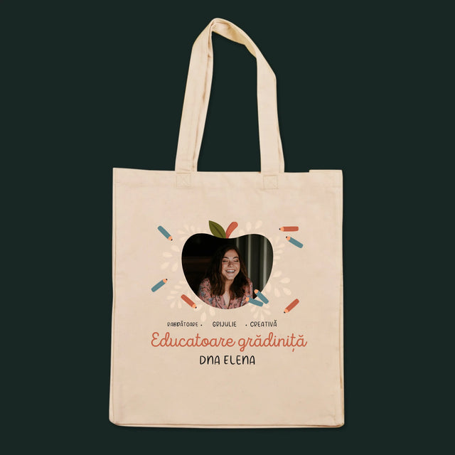 Fotografie Si Semnătură: Educatoare Grădiniță - Sacoșă De Pânză