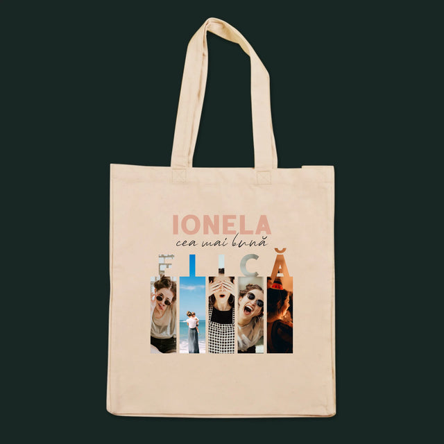 Colaj De Fotografii: Cea Mai Bună Fiică - Sacoșă De Pânză