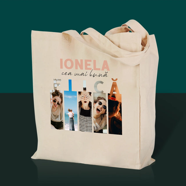 Colaj De Fotografii: Cea Mai Bună Fiică - Sacoșă De Pânză