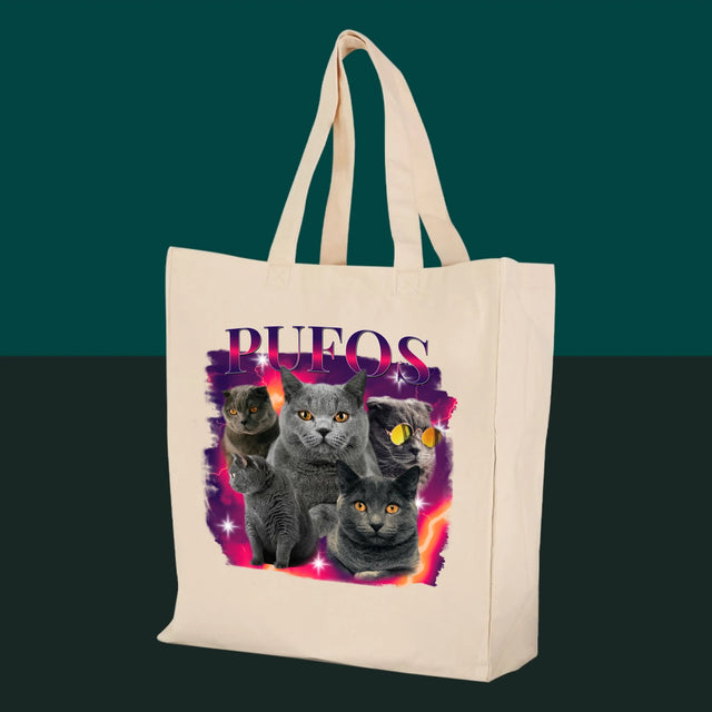 Personajul Tău: Bootleg Cu Pisicul Tău - Sacoșă De Pânză