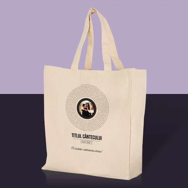 Fotografie Si Semnătură: Textul Cântecului Pe Disc - Sacoșă De Pânză