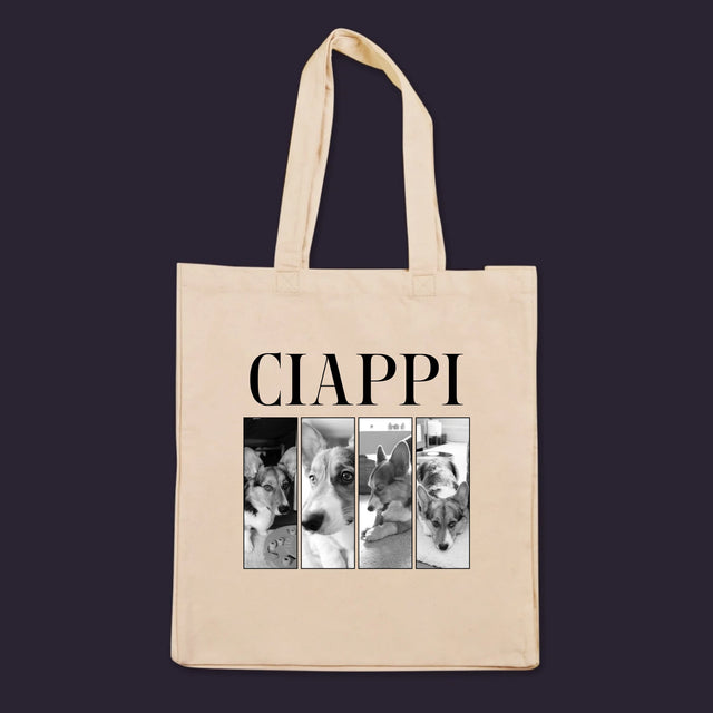 Colaj De Fotografii: Bootleg Clasic Cu Cățeluș - Sacoșă De Pânză