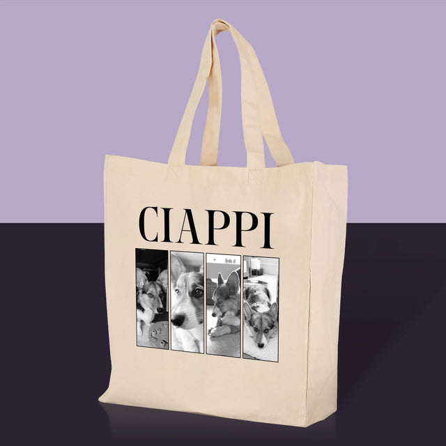 Colaj De Fotografii: Bootleg Clasic Cu Cățeluș - Sacoșă De Pânză