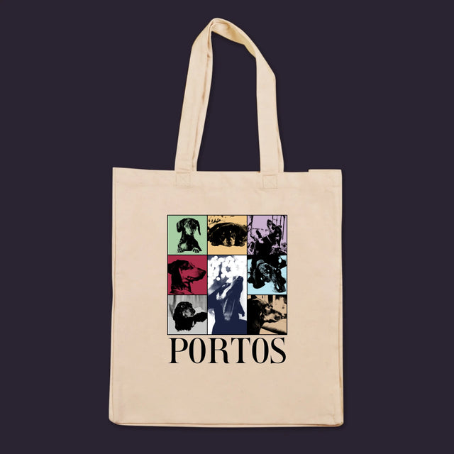 Colaj De Fotografii: Cățeluș Ca Taylor - Sacoșă De Pânză