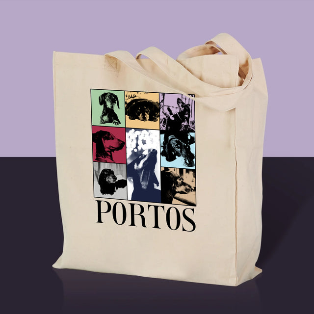 Colaj De Fotografii: Cățeluș Ca Taylor - Sacoșă De Pânză