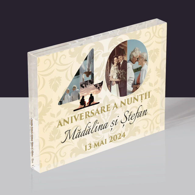 Cuvânt Din Fotografii: A 40-A Aniversare A Nunții - Bloc Acrilic