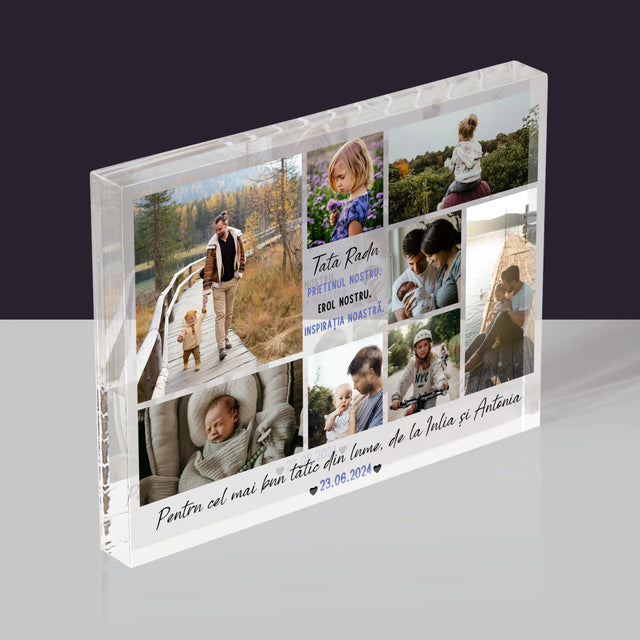 Colaj De Fotografii: Tată Prieten - Bloc Acrilic