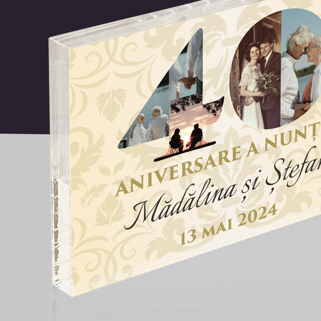 Cuvânt Din Fotografii: A 40-A Aniversare A Nunții - Bloc Acrilic