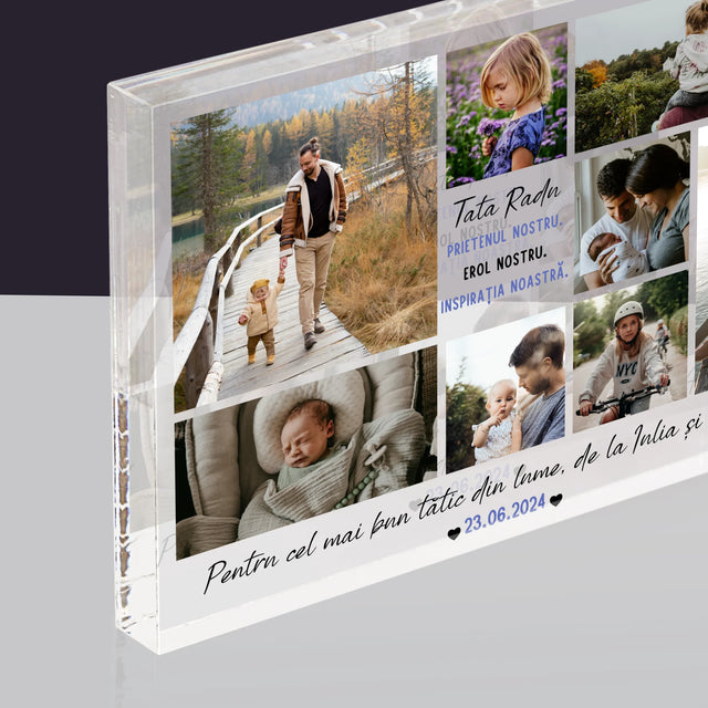 Colaj De Fotografii: Tată Prieten - Bloc Acrilic