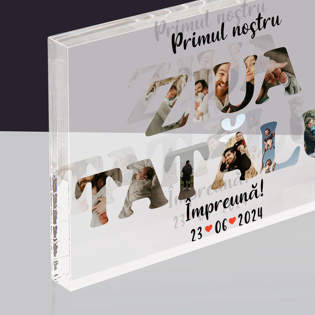 Cuvânt Din Fotografii: Prima Noastră Zi În Rolul De Tată - Bloc Acrilic