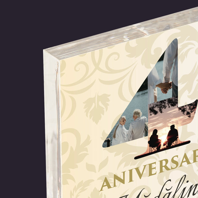 Cuvânt Din Fotografii: A 40-A Aniversare A Nunții - Bloc Acrilic