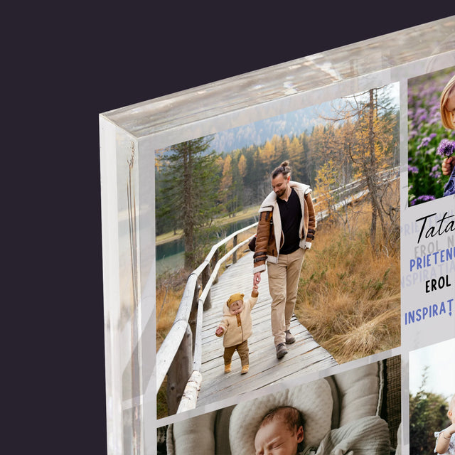 Colaj De Fotografii: Tată Prieten - Bloc Acrilic