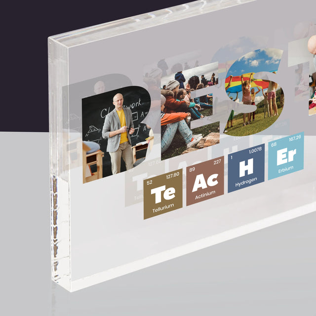 Cuvânt Din Fotografii: Best Teacher Elemente Chimice - Bloc Acrilic