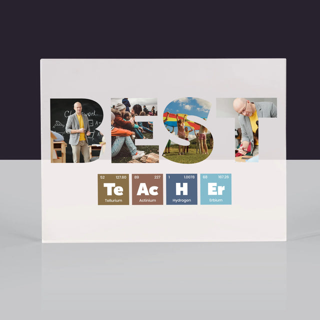 Cuvânt Din Fotografii: Best Teacher Elemente Chimice - Bloc Acrilic