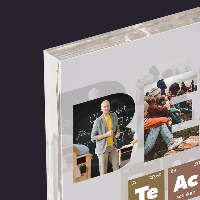 Cuvânt Din Fotografii: Best Teacher Elemente Chimice - Bloc Acrilic
