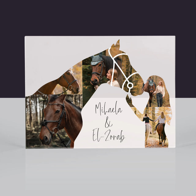 Formă Din Fotografii: Fata Și Calul - Bloc Acrilic