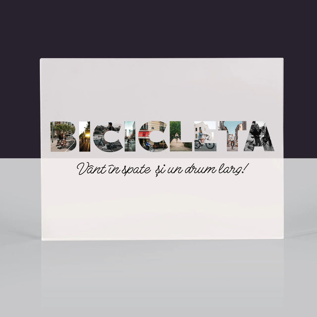 Cuvânt Din Fotografii: Bicikleta - Bloc Acrilic
