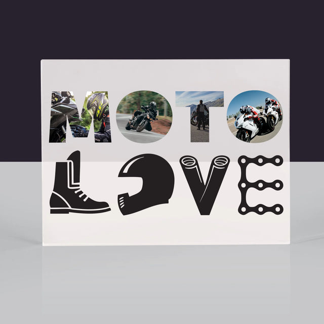 Cuvânt Din Fotografii: Motolove - Bloc Acrilic
