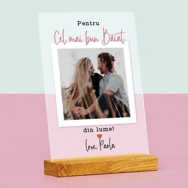 Fotografie Si Semnătură: Pentru Cel Mai Bun Băiat - Imprimare Pe Sticlă Acrilică (Verticală)