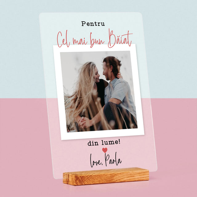 Fotografie Si Semnătură: Pentru Cel Mai Bun Băiat - Imprimare Pe Sticlă Acrilică (Verticală)