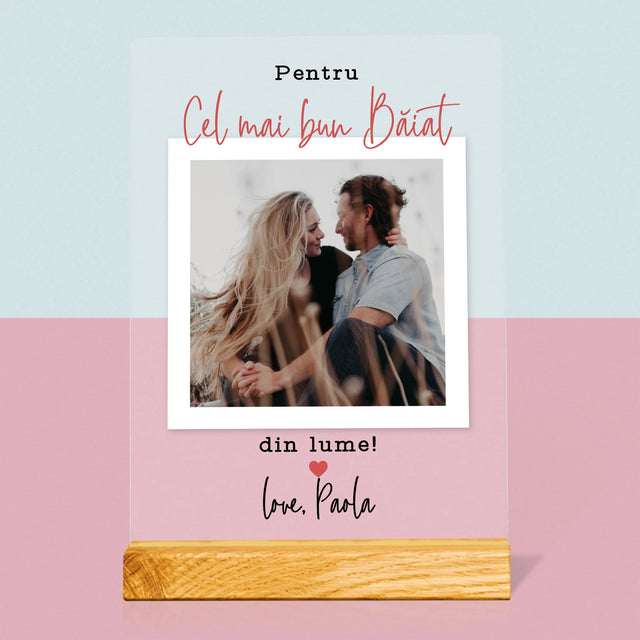 Fotografie Si Semnătură: Pentru Cel Mai Bun Băiat - Imprimare Pe Sticlă Acrilică (Verticală)