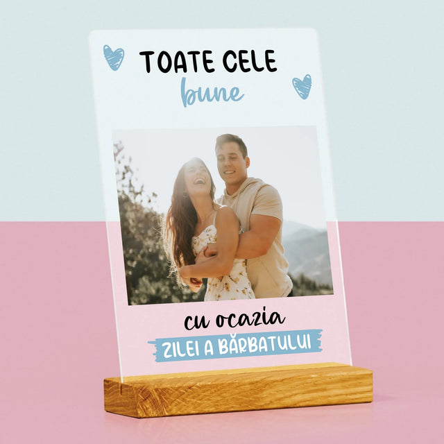 Fotografie Si Semnătură: Toate Cele Bune Cu Ocazia Zilei A Bărbatului - Imprimare Pe Sticlă Acrilică (Verticală)