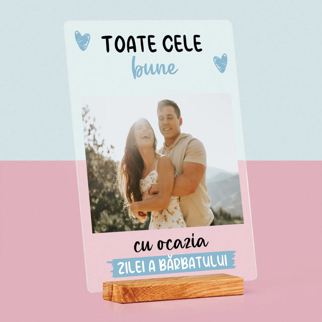 Fotografie Si Semnătură: Toate Cele Bune Cu Ocazia Zilei A Bărbatului - Imprimare Pe Sticlă Acrilică (Verticală)