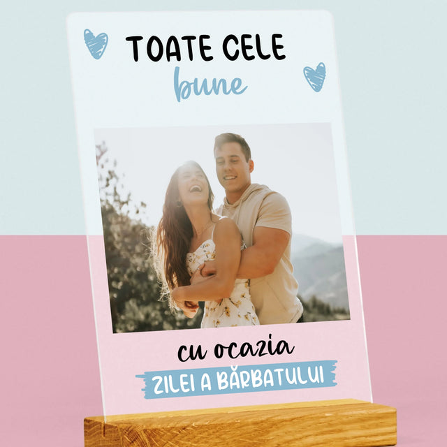 Fotografie Si Semnătură: Toate Cele Bune Cu Ocazia Zilei A Bărbatului - Imprimare Pe Sticlă Acrilică (Verticală)