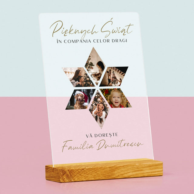 Colaj De Fotografii: Sărbători Frumoase Steaua - Imprimare Pe Sticlă Acrilică (Verticală)