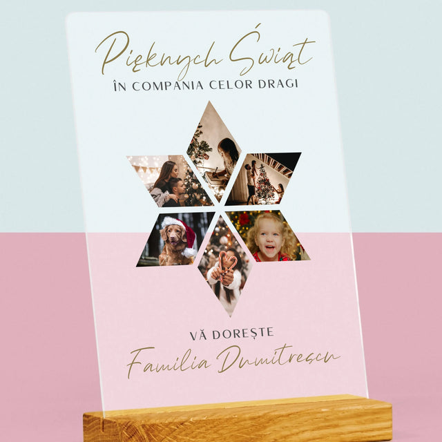 Colaj De Fotografii: Sărbători Frumoase Steaua - Imprimare Pe Sticlă Acrilică (Verticală)