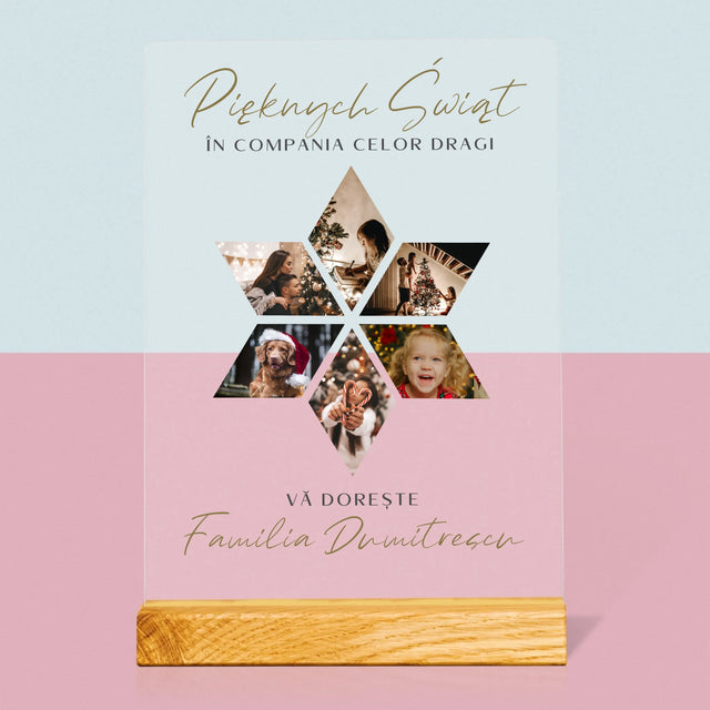 Colaj De Fotografii: Sărbători Frumoase Steaua - Imprimare Pe Sticlă Acrilică (Verticală)