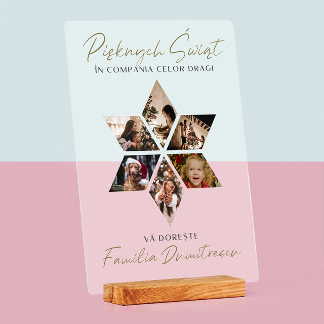 Colaj De Fotografii: Sărbători Frumoase Steaua - Imprimare Pe Sticlă Acrilică (Verticală)