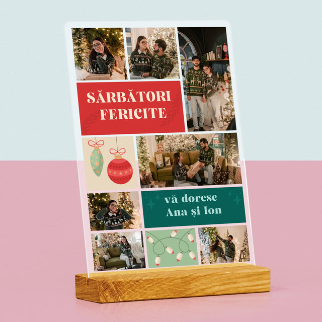 Colaj De Fotografii: Fotografii De Sărbători - Imprimare Pe Sticlă Acrilică (Verticală)