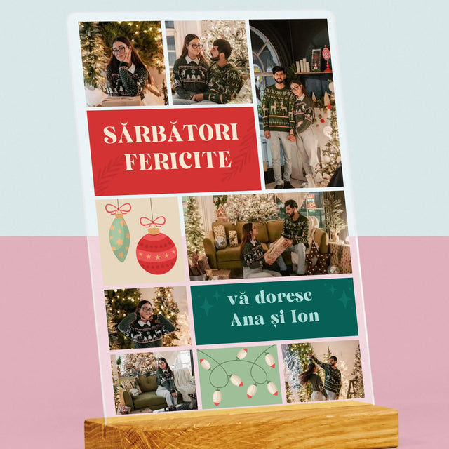 Colaj De Fotografii: Fotografii De Sărbători - Imprimare Pe Sticlă Acrilică (Verticală)