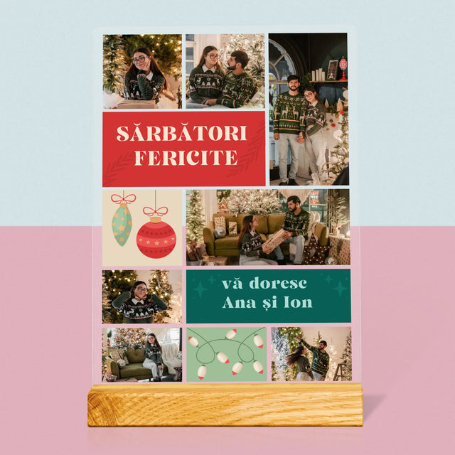 Colaj De Fotografii: Fotografii De Sărbători - Imprimare Pe Sticlă Acrilică (Verticală)