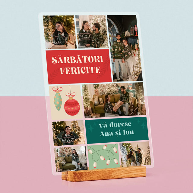Colaj De Fotografii: Fotografii De Sărbători - Imprimare Pe Sticlă Acrilică (Verticală)