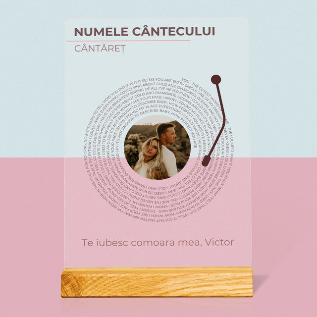 Fotografie Si Semnătură: Cântecul Nostru Album Vinil - Imprimare Pe Sticlă Acrilică (Verticală)