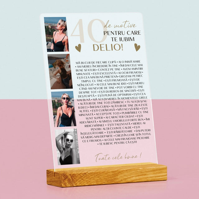 Colaj De Fotografii: 40 De Motive - Imprimare Pe Sticlă Acrilică (Verticală)