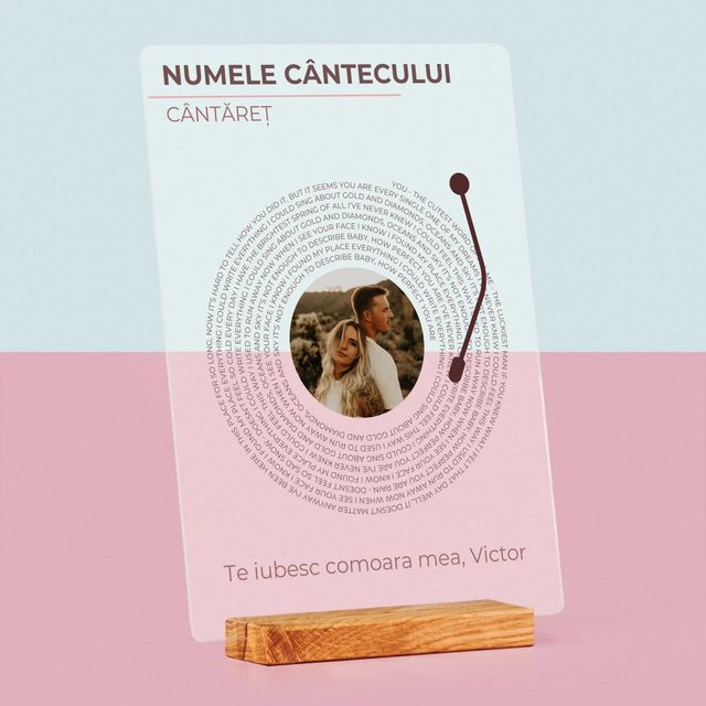 Fotografie Si Semnătură: Cântecul Nostru Album Vinil - Imprimare Pe Sticlă Acrilică (Verticală)