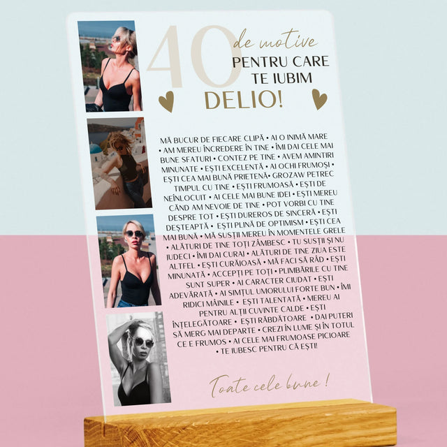 Colaj De Fotografii: 40 De Motive - Imprimare Pe Sticlă Acrilică (Verticală)