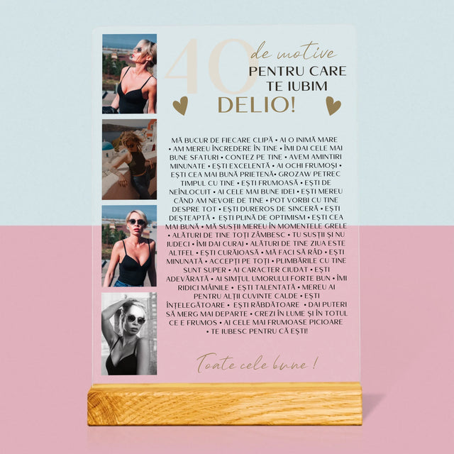 Colaj De Fotografii: 40 De Motive - Imprimare Pe Sticlă Acrilică (Verticală)